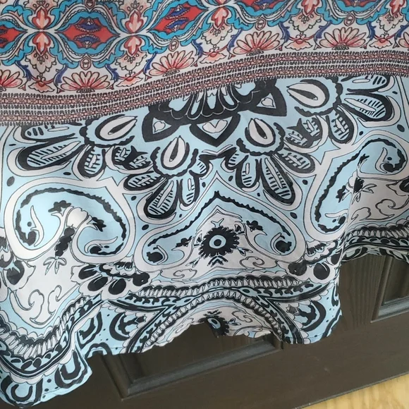 New Directions Boho Cold Shoulder Ditsy Floral Slipon Dress S Very Sheer… - Picture 13 of 17